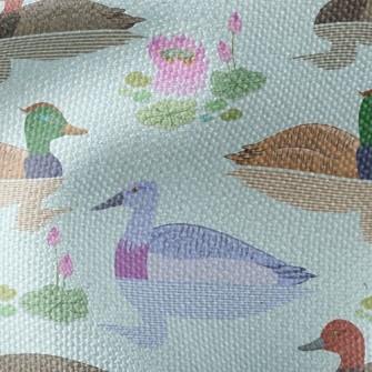 Pond With Ducks Waterproof Canvas