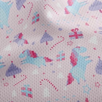 Christmas Unicorn Athletic Mesh Flat Back
