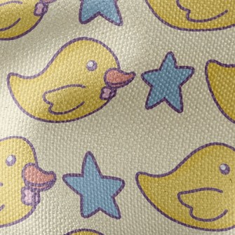 Yellow Duck And Stars Waterproof Canvas