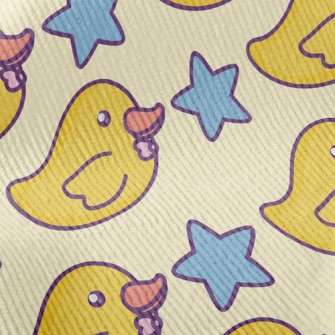 Yellow Duck And Stars Standard Corduroy