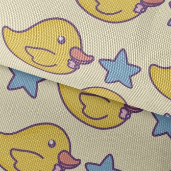 Yellow Duck And Stars Waterproof Oxford