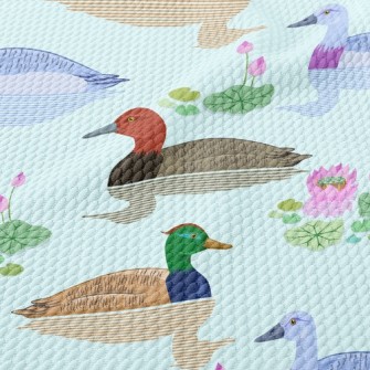 Pond With Ducks Birdseye Piqué