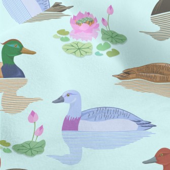 Pond With Ducks Micro Fleece