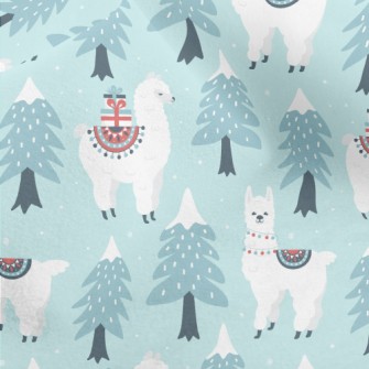 Christmas Tree And Alpaca Micro Fleece