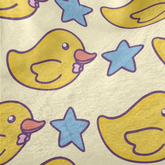 Yellow Duck And Stars Minky