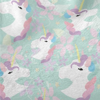 Flowers And Unicorns Minky