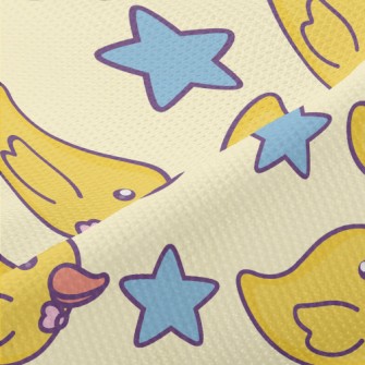 Yellow Duck And Stars Piqué