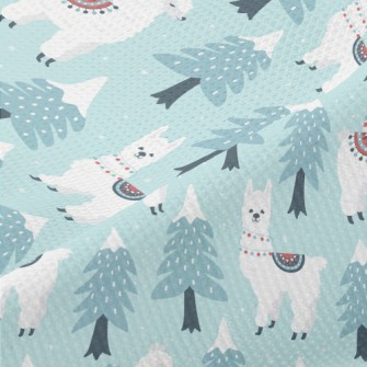 Christmas Tree And Alpaca Piqué