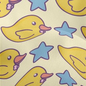 Yellow Duck And Stars Lightweight Performance Linen