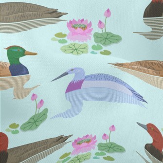 Pond With Ducks Lightweight Performance Linen
