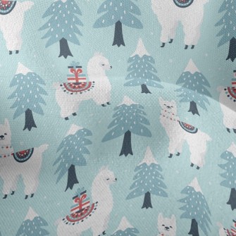 Christmas Tree And Alpaca Lightweight Performance Linen