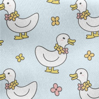 Duck And Flower Necklace Jersey Backed Fleece