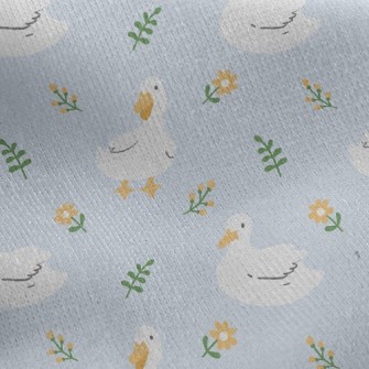 Duck And Little Flower Jersey Backed Fleece
