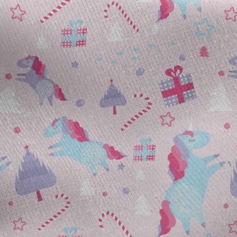 Christmas Unicorn Jersey Backed Fleece