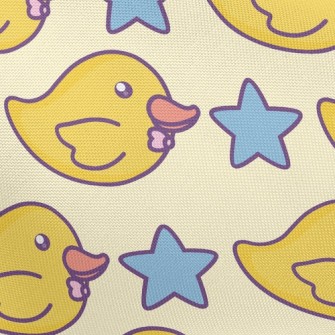 Yellow Duck And Stars Pongee