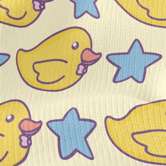 Yellow Duck And Stars Stretch Jersey