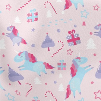 Christmas Unicorn Lightweight Cotton Poplin