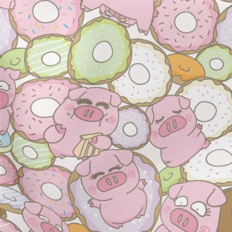 Donut Piggy Lightweight Cotton Poplin