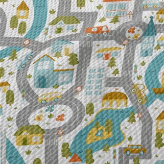 Busy City Road Birdseye Piqué