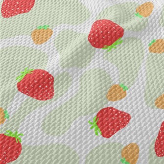 Seasonal Two-color Strawberry Birdseye Piqué