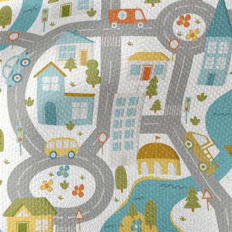 Busy City Road Waterproof Canvas