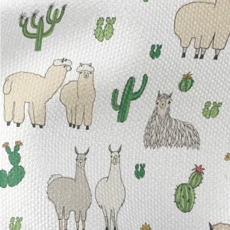 Cute Alpaca Cactus Waterproof Canvas