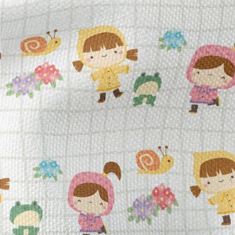 Playing Raincoat Little Girl Waterproof Canvas