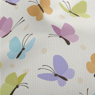 Colorful Flying Butterflies Athletic Mesh Flat Back