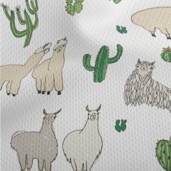 Cute Alpaca Cactus Athletic Mesh Flat Back
