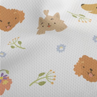 Cartoon Mini Dog Athletic Mesh Flat Back