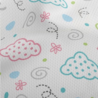 Geometric Dots Clouds Athletic Mesh Flat Back