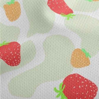 Seasonal Two-color Strawberry Athletic Mesh Flat Back