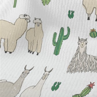 Cute Alpaca Cactus Terry