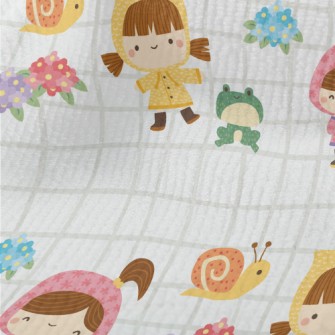 Playing Raincoat Little Girl Terry