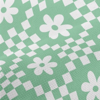 Flower Checkerboard Performance Linen