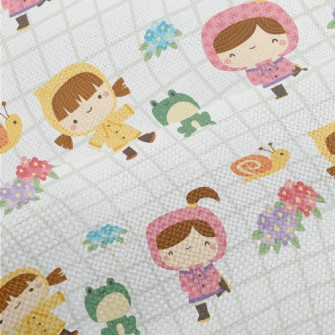 Playing Raincoat Little Girl Performance Linen