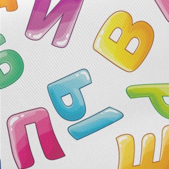 Color Saturated English Words Twill
