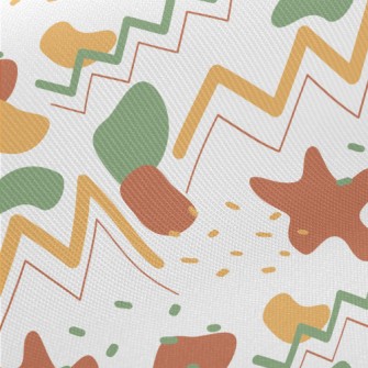 Color Block Wave Lines Twill