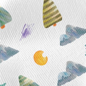 Watercolor Mountain Trees Standard Corduroy
