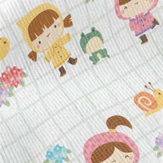 Playing Raincoat Little Girl Standard Corduroy