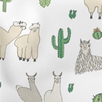 Cute Alpaca Cactus Stretch Ponte