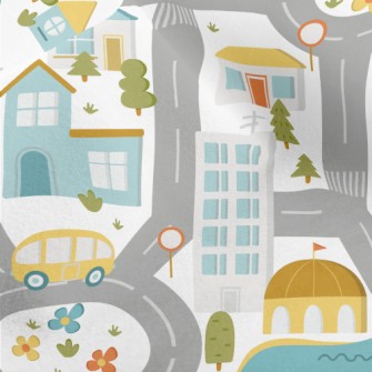 Busy City Road Micro Fleece