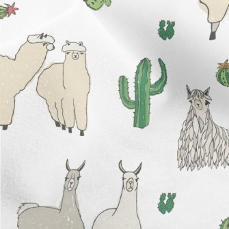 Cute Alpaca Cactus Micro Fleece