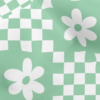 Flower Checkerboard Micro Fleece