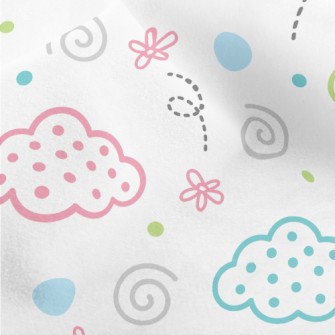 Geometric Dots Clouds Micro Fleece