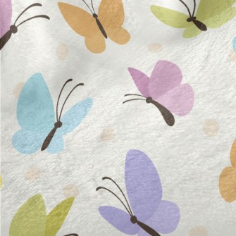 Colorful Flying Butterflies Minky