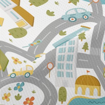 Busy City Road Piqué