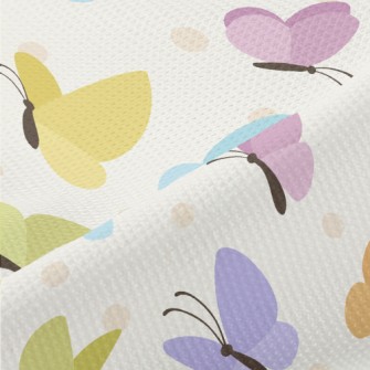 Colorful Flying Butterflies Piqué