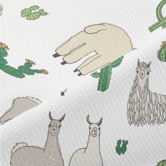 Cute Alpaca Cactus Piqué