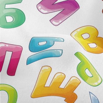 Color Saturated English Words Lightweight Performance Linen